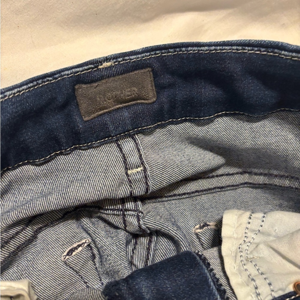 Mother, high waisted, looker ankle fray, Dark Blue Women's Jeans size 27 - Picture 5 of 11